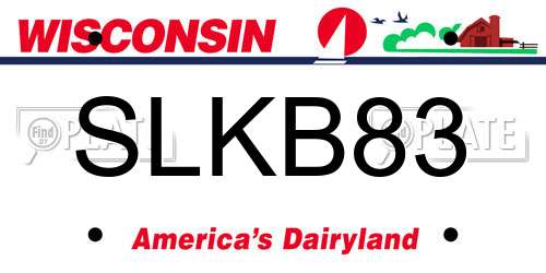 SLKB83 Wisconsin License Plate