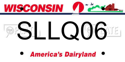 SLLQ06 Wisconsin License Plate