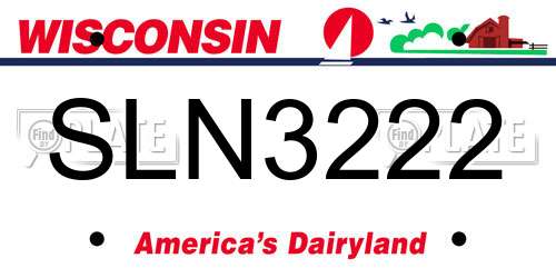 SLN3222 Wisconsin License Plate