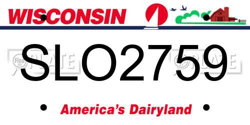 SLO2759 Wisconsin License Plate