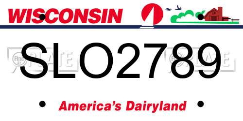 SLO2789 Wisconsin License Plate