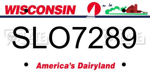 SLO7289 Wisconsin License Plate