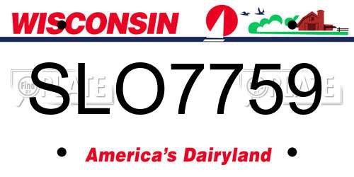 SLO7759 Wisconsin License Plate
