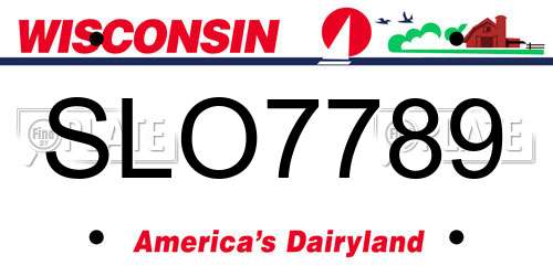 SLO7789 Wisconsin License Plate