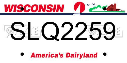 SLQ2259 Wisconsin License Plate
