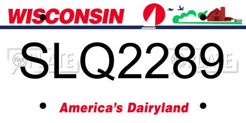 SLQ2289 Wisconsin License Plate