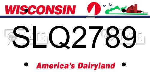 SLQ2789 Wisconsin License Plate