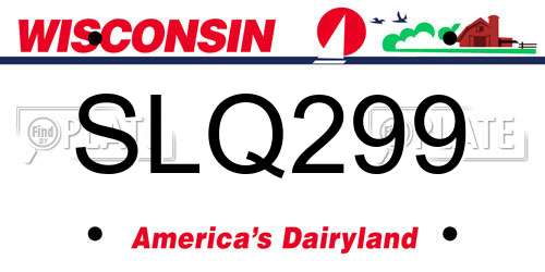 SLQ299 Wisconsin License Plate