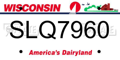 SLQ7960 Wisconsin License Plate
