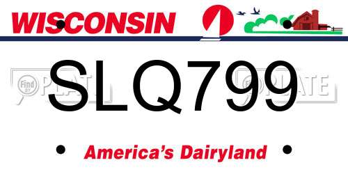 SLQ799 Wisconsin License Plate