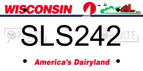 SLS242 Wisconsin License Plate