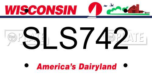 SLS742 Wisconsin License Plate