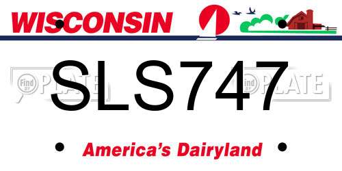 SLS747 Wisconsin License Plate