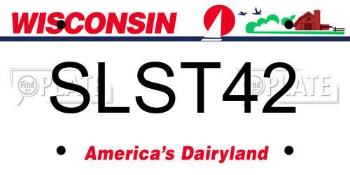SLST42 Wisconsin License Plate