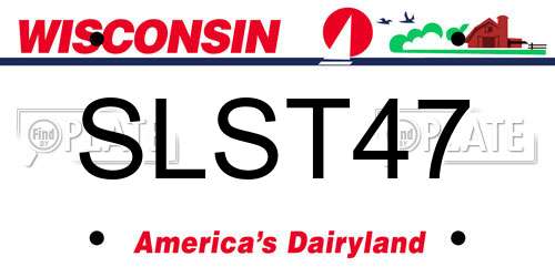 SLST47 Wisconsin License Plate