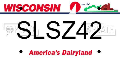 SLSZ42 Wisconsin License Plate