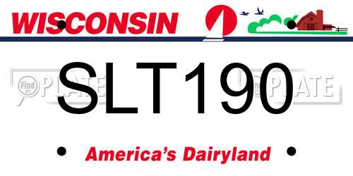 SLT190 Wisconsin License Plate