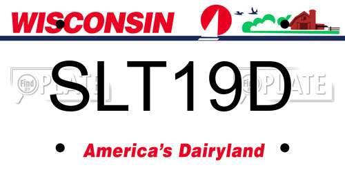 SLT19D Wisconsin License Plate