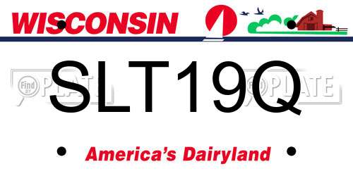 SLT19Q Wisconsin License Plate