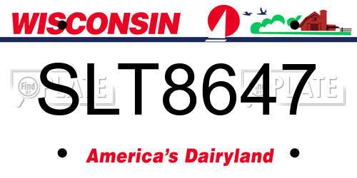 SLT8647 Wisconsin License Plate
