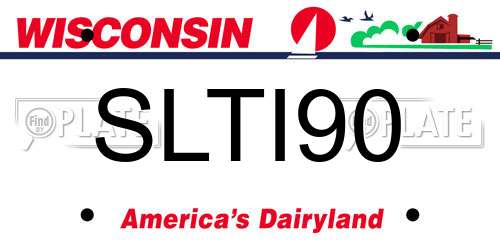 SLTI90 Wisconsin License Plate