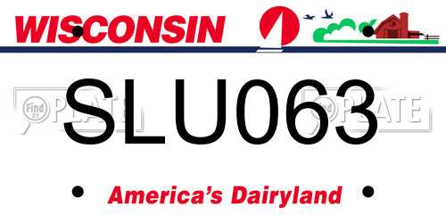 SLU063 Wisconsin License Plate