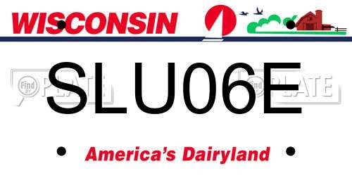 SLU06E Wisconsin License Plate
