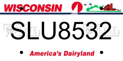 SLU8532 Wisconsin License Plate