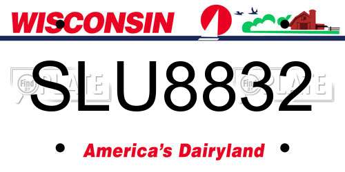 SLU8832 Wisconsin License Plate