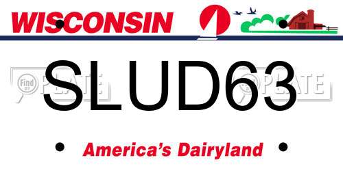 SLUD63 Wisconsin License Plate