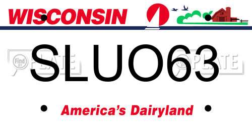 SLUO63 Wisconsin License Plate