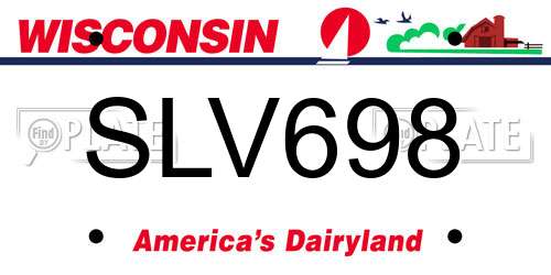 SLV698 Wisconsin License Plate