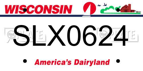 SLX0624 Wisconsin License Plate