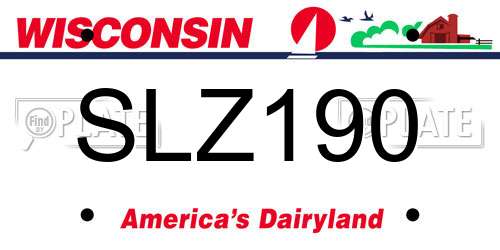 SLZ190 Wisconsin License Plate