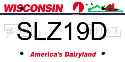 SLZ19D Wisconsin License Plate