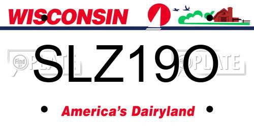 SLZ19O Wisconsin License Plate