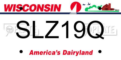 SLZ19Q Wisconsin License Plate
