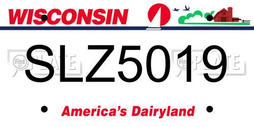 SLZ5019 Wisconsin License Plate
