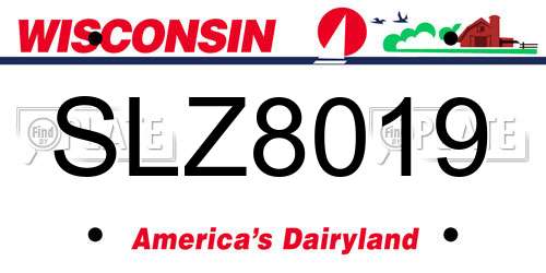 SLZ8019 Wisconsin License Plate