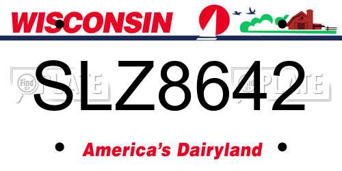 SLZ8642 Wisconsin License Plate