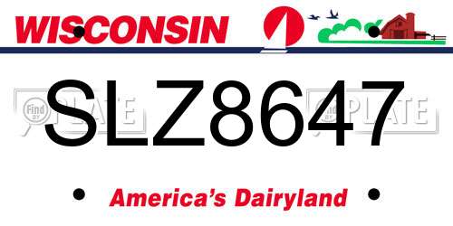 SLZ8647 Wisconsin License Plate