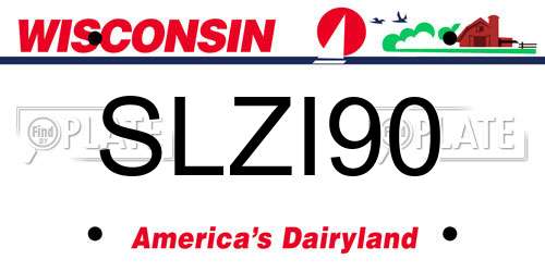 SLZI90 Wisconsin License Plate