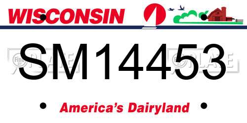 SM14453 Wisconsin License Plate