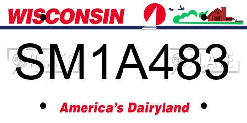 SM1A483 Wisconsin License Plate