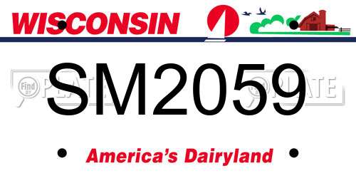 SM2059 Wisconsin License Plate