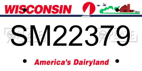 SM22379 Wisconsin License Plate