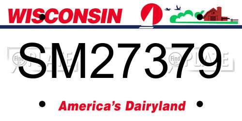 SM27379 Wisconsin License Plate