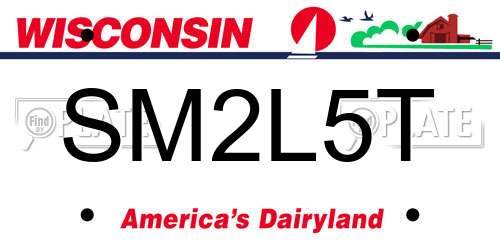 SM2L5T Wisconsin License Plate