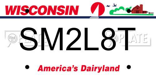 SM2L8T Wisconsin License Plate