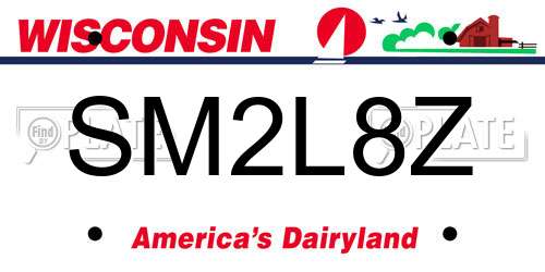 SM2L8Z Wisconsin License Plate